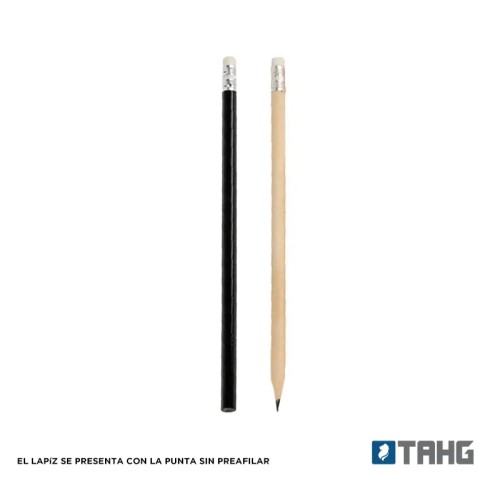 Lapiz Grafito Negro Con Goma